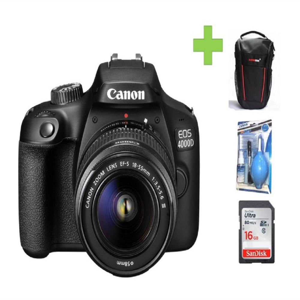 Cámara Canon Eos 4000D T100+ 18 55Mm+16Gb+Bolso+Kitlimpieza img #1
