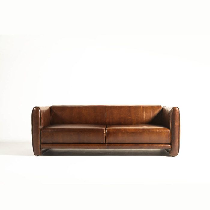 Sofa Eileen en Cuero Natural Miel 215x100cm img #2