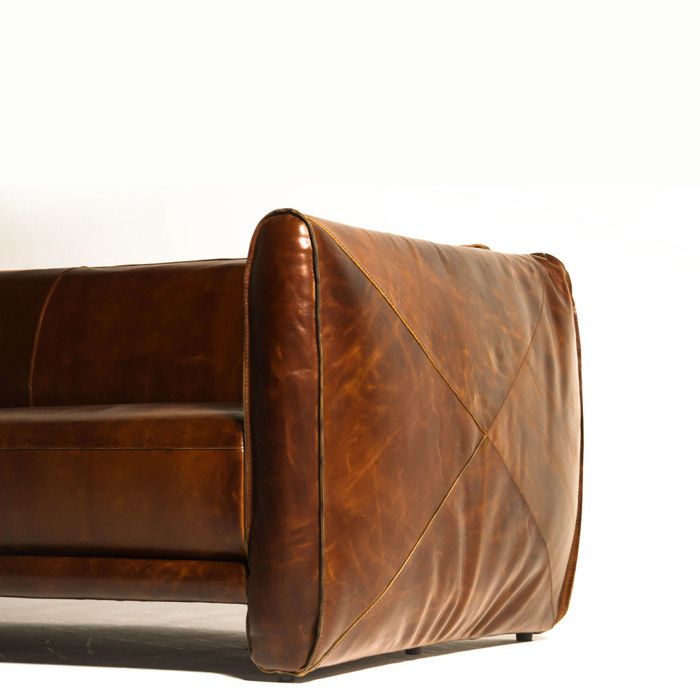 Sofa Eileen en Cuero Natural Miel 215x100cm img #3