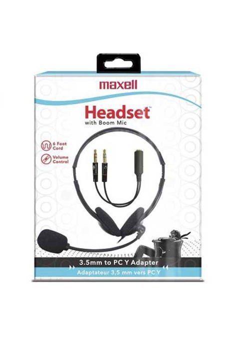 MAXELL DIADEMA CON MICRO BOOM CONECT 3.5MM Y ADAPTADOR PARA PC img #2