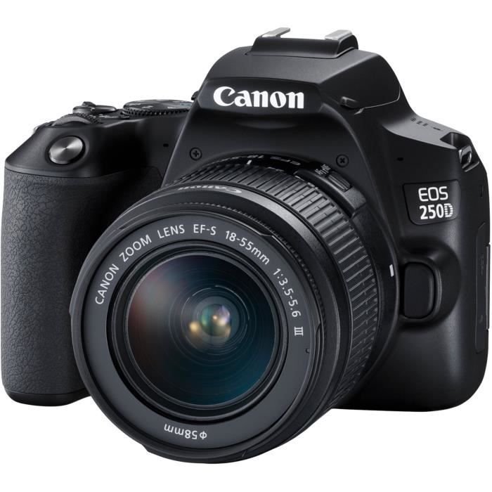 Cámara Réflex CANON 250D + Lente 18 55 IS STM Negra 24,1 megapíxeles 4K Bluetooth 4.1 img #1