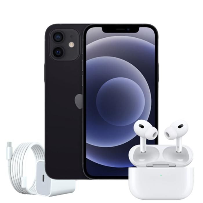 Celular iPhone 12 64GB Negro Reacondicionado + Cargador y AirPods AAA img #1