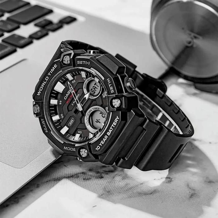 CASIO 3 Alarmas Hora Mundial 10 años de duración de la batería AEQ 120W 1AV img #2