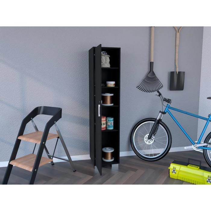 Mueble organizador Multiusos Kavri, Wengue, multiples entrepaños y superficies para ubicar objetos img #2