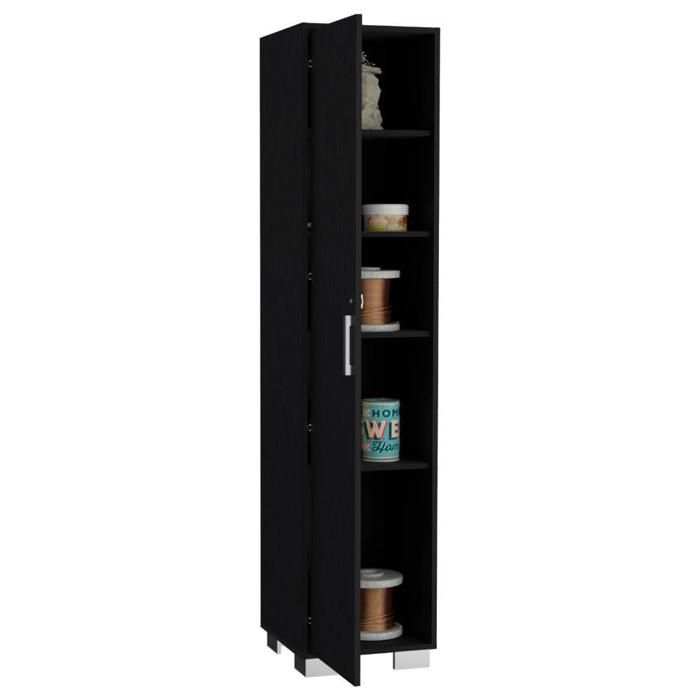 Mueble organizador Multiusos Kavri, Wengue, multiples entrepaños y superficies para ubicar objetos img #3