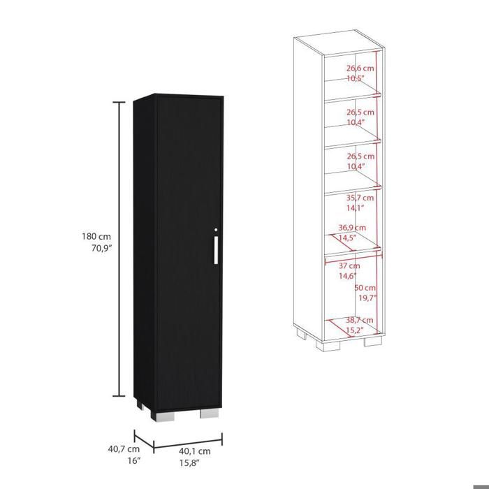 Mueble organizador Multiusos Kavri, Wengue, multiples entrepaños y superficies para ubicar objetos img #4