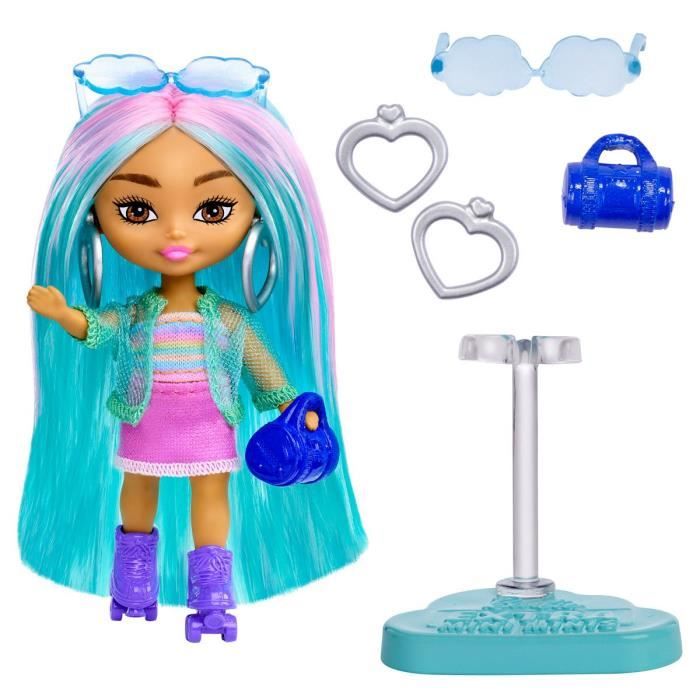 Muñeca Barbie Extra Mini Minis MATTEL HLN45 Pelo Arco Iris Accesorios img #3
