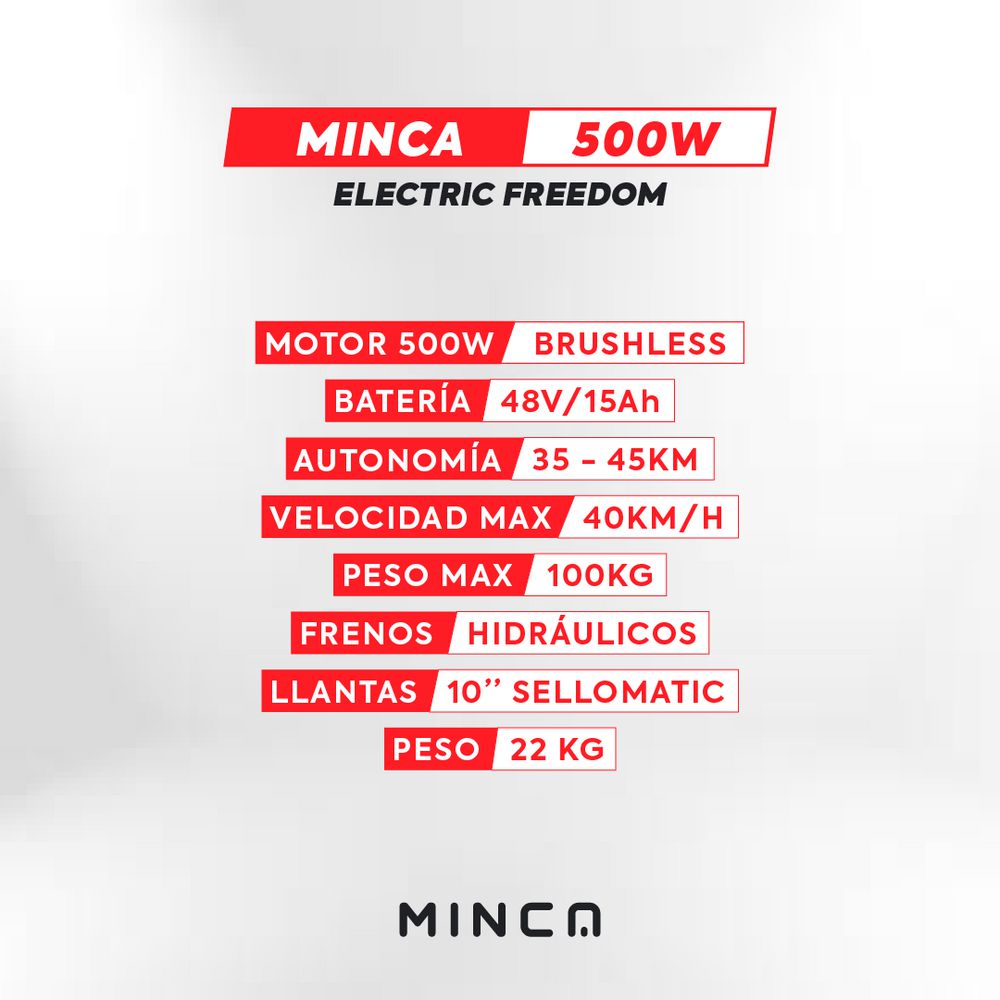 Patineta Electrica  500w  MINCA ELECTRIC img #6