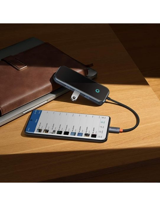 Adaptador HUB Baseus tipo C de 4 puertos (Tipo C a 3 USB 3.0 y 1Tipo C PD y datos) img #3