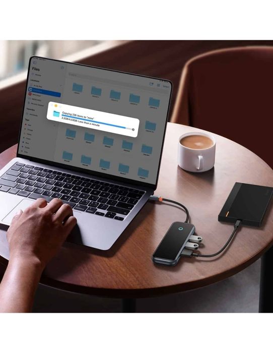 Adaptador HUB Baseus tipo C de 4 puertos (Tipo C a 3 USB 3.0 y 1Tipo C PD y datos) img #4