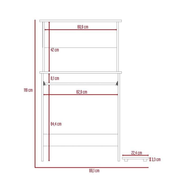 Escritorio Neptuno, Café Claro, Ideal Para Espacios Pequeños img #4