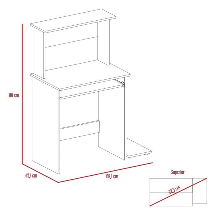 Escritorio Neptuno, Café Claro, Ideal Para Espacios Pequeños img #5