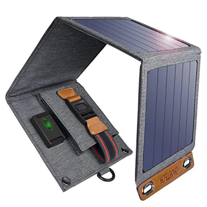 Cargador Portátil Con Paneles Solares Dos Salidas Usb 22w img #1