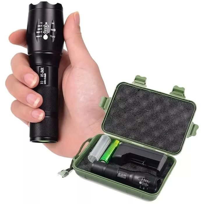 Linterna Militar Aluminio 5 Modos Zoom + Bateria Recargable 15000Lm img #1