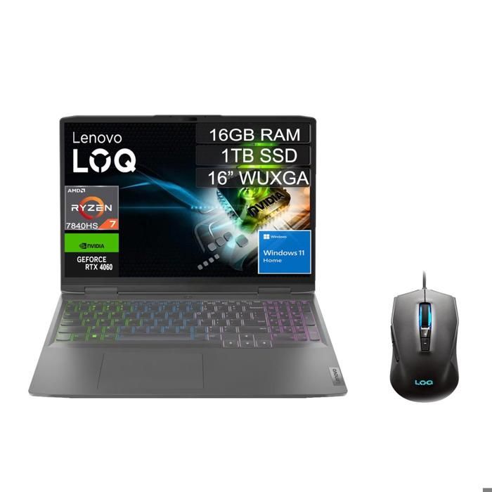 Portátil Lenovo LOQ 16APH8 Ryzen 7 7840HS 16GB 1Tb 16 WUXGA Windows 11 home img #1