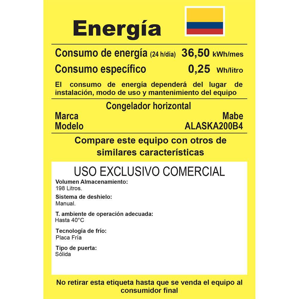 Congeladorhtal200LAlaska200B4 MABE ALASKA200B4 img #6