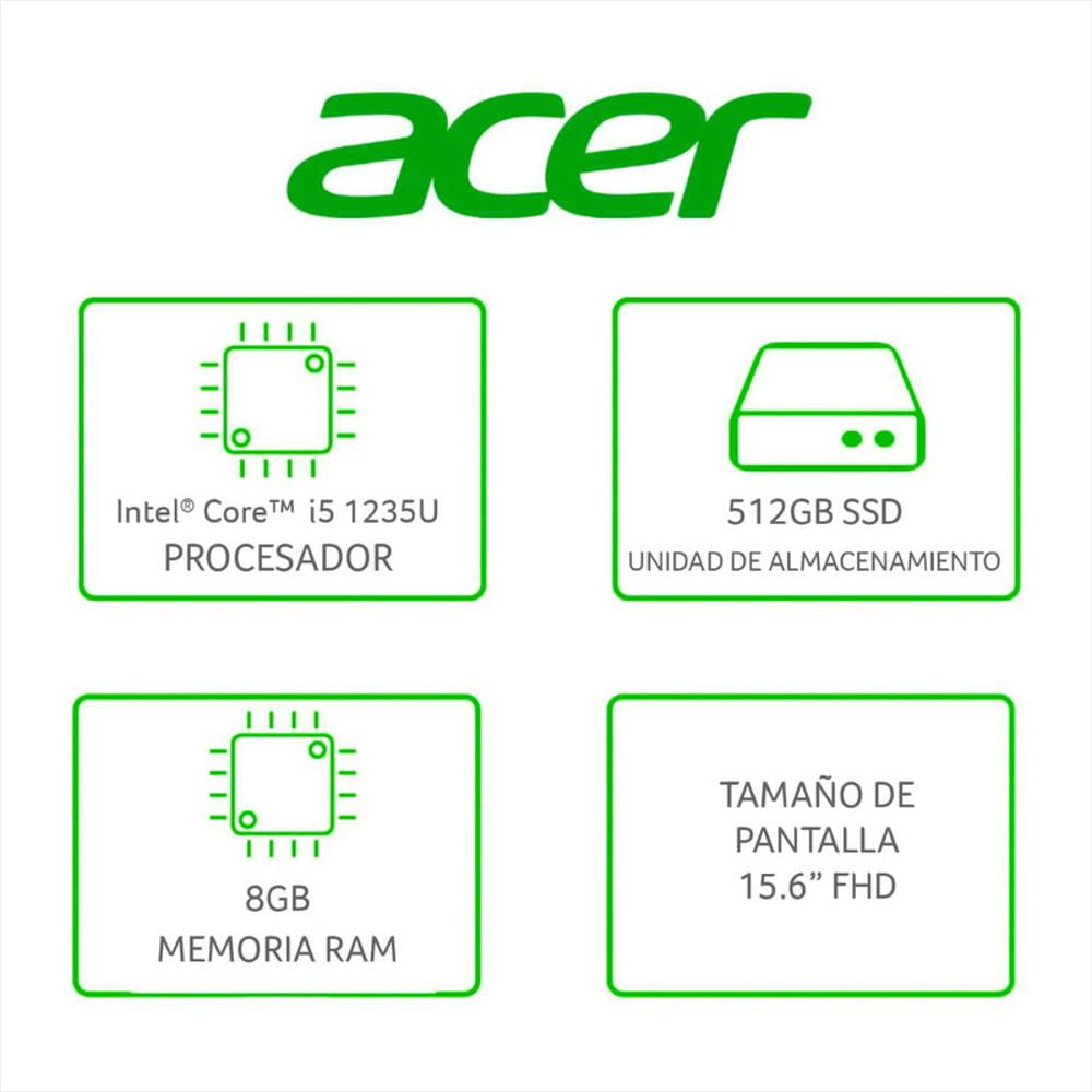 Portátil Acer 15.6′ Pulgadas Intel Core I5 Ram 8Gb 512Gb Ssd img #2
