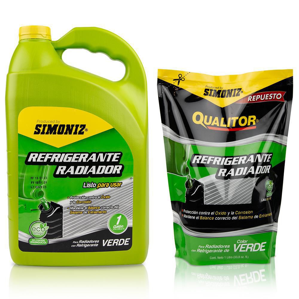 Kit Refrigerante Radiador Qualitor Verde  SIMONIZ 1gl + Doypack 1Lt  Ref. 203845 img #1
