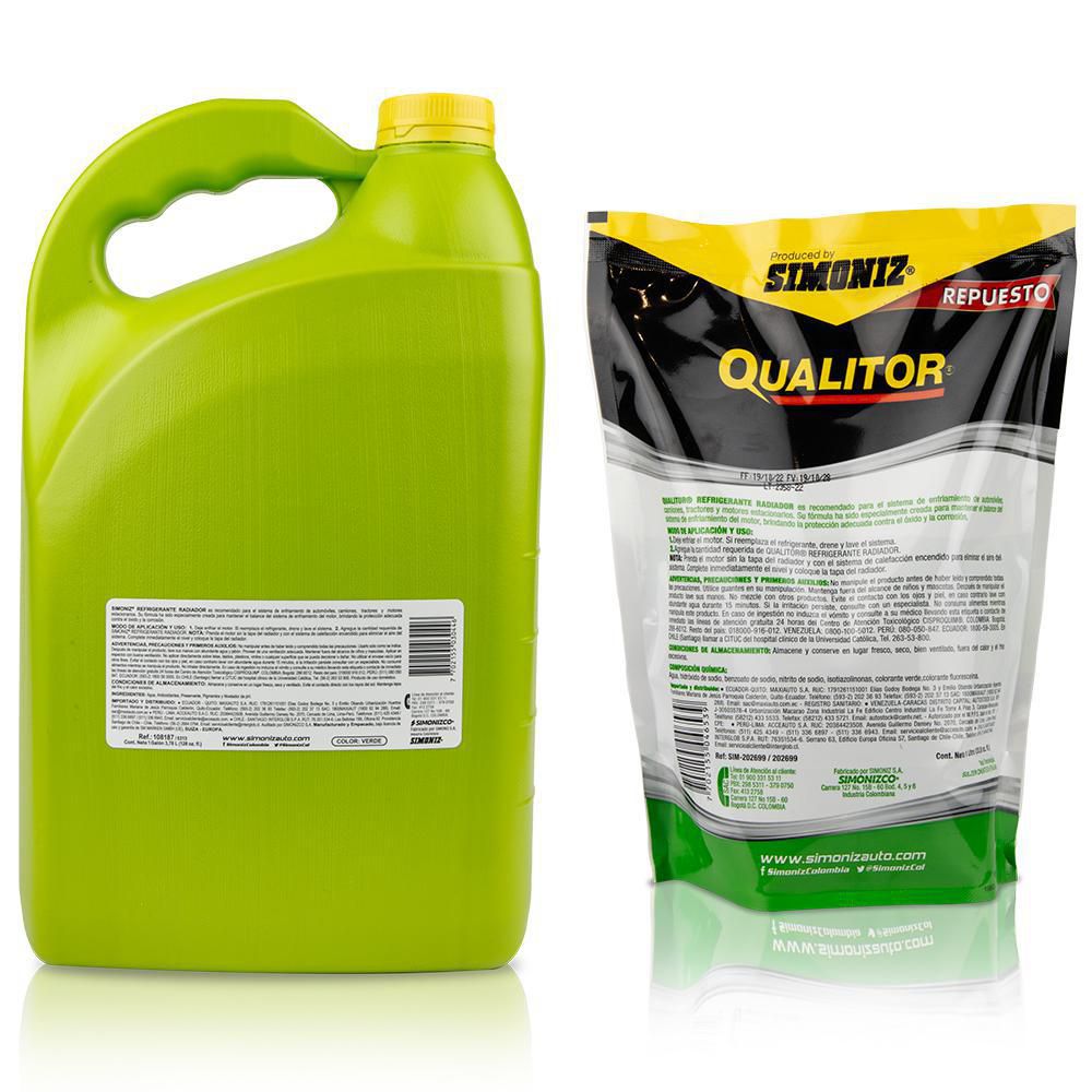 Kit Refrigerante Radiador Qualitor Verde  SIMONIZ 1gl + Doypack 1Lt  Ref. 203845 img #3
