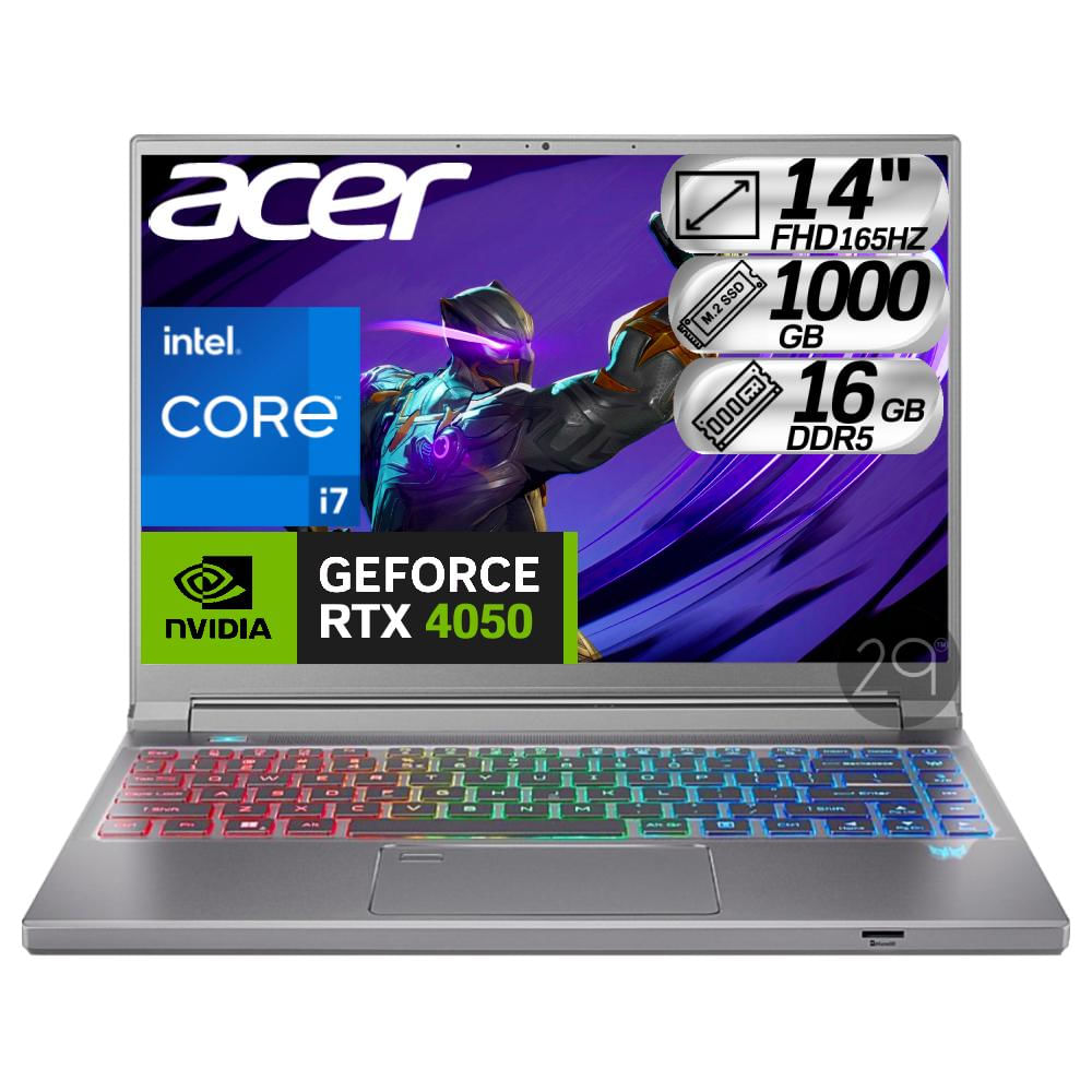 Portatil Acer Predator Core I7 13700H Ram 16Gb Ssd 1000Gb Nvidia Geforce Rtx 4050 6Gb 14 pulgadas Fhd 165Hz img #1