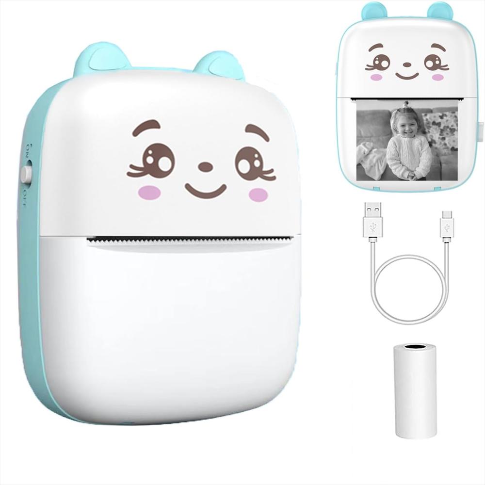 Mini Impresora Inalambrica Portatil Con Bluetooth Azul img #1