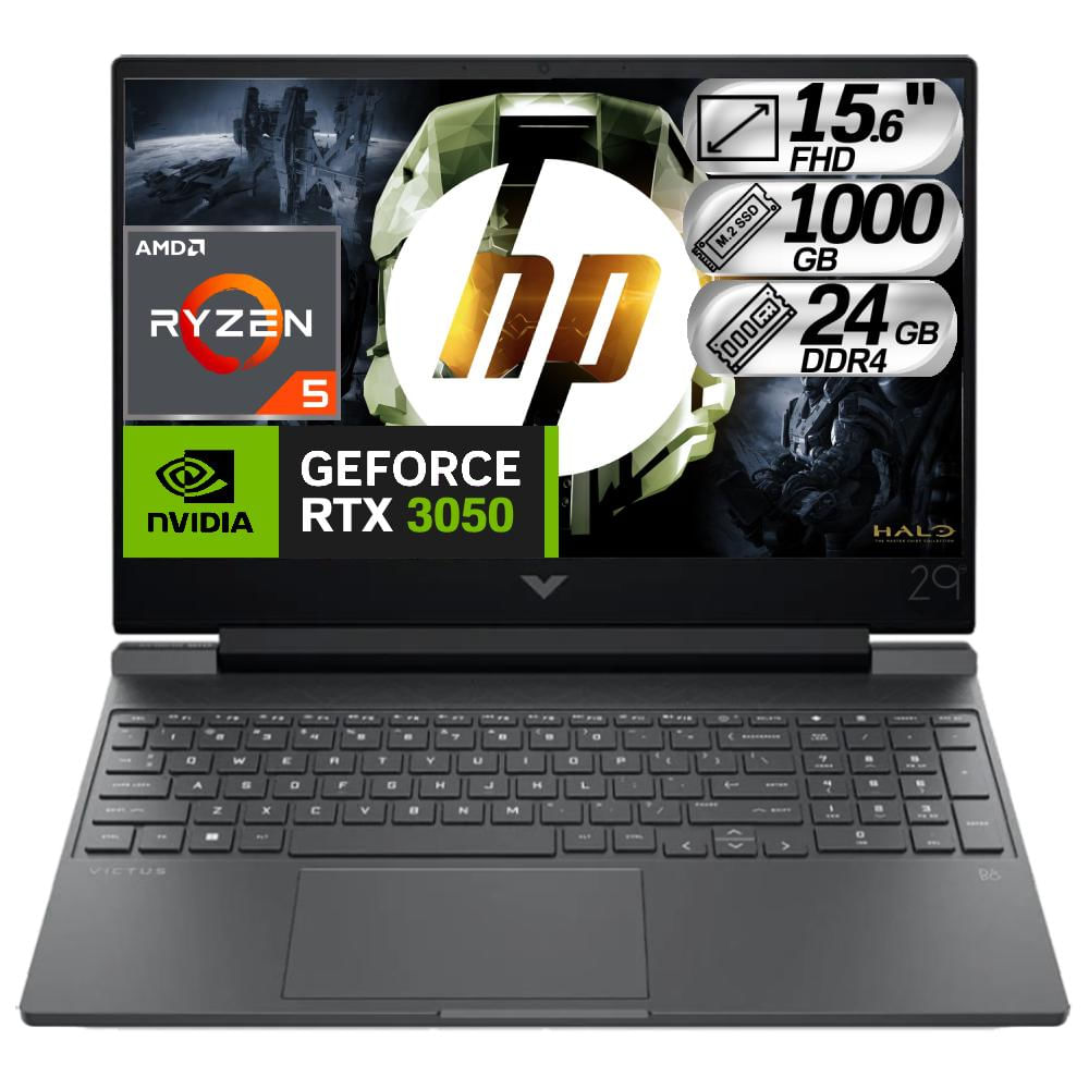 Portatil Gamer Hp Victus 15 Ryzen 5 5600H Ram 24Gb Ssd 1000Gb Nvidia 3050 Pantalla 15.6 Fhd img #1
