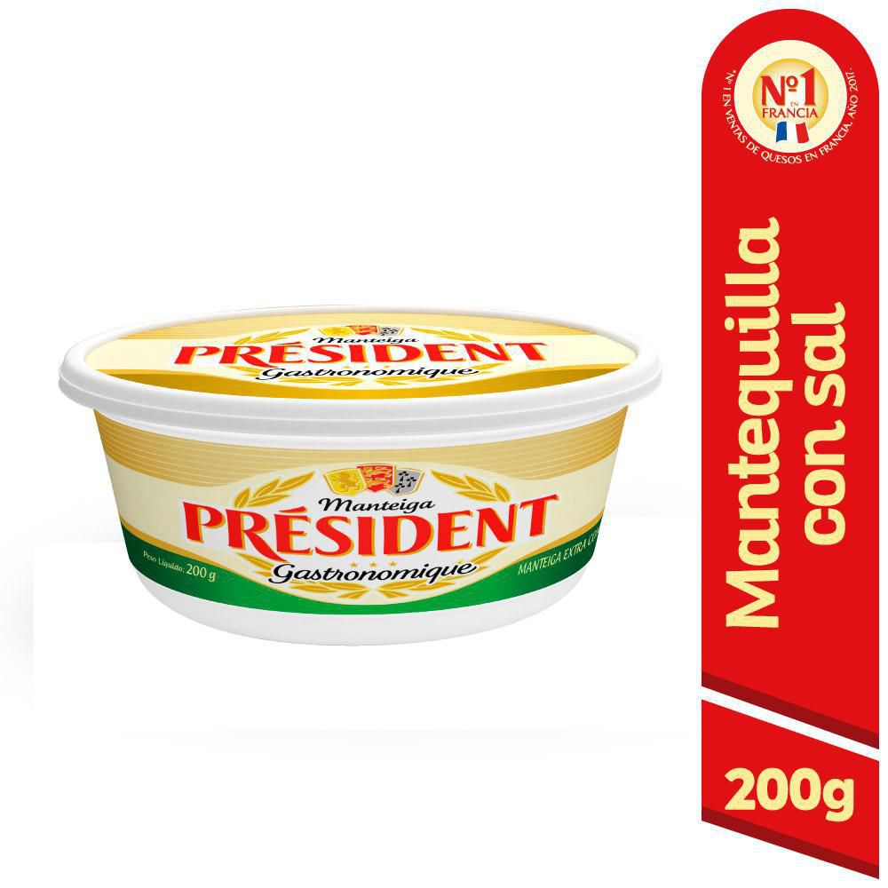 Mantequilla  c/sal vaso  PRESIDENT 200 gr img #1