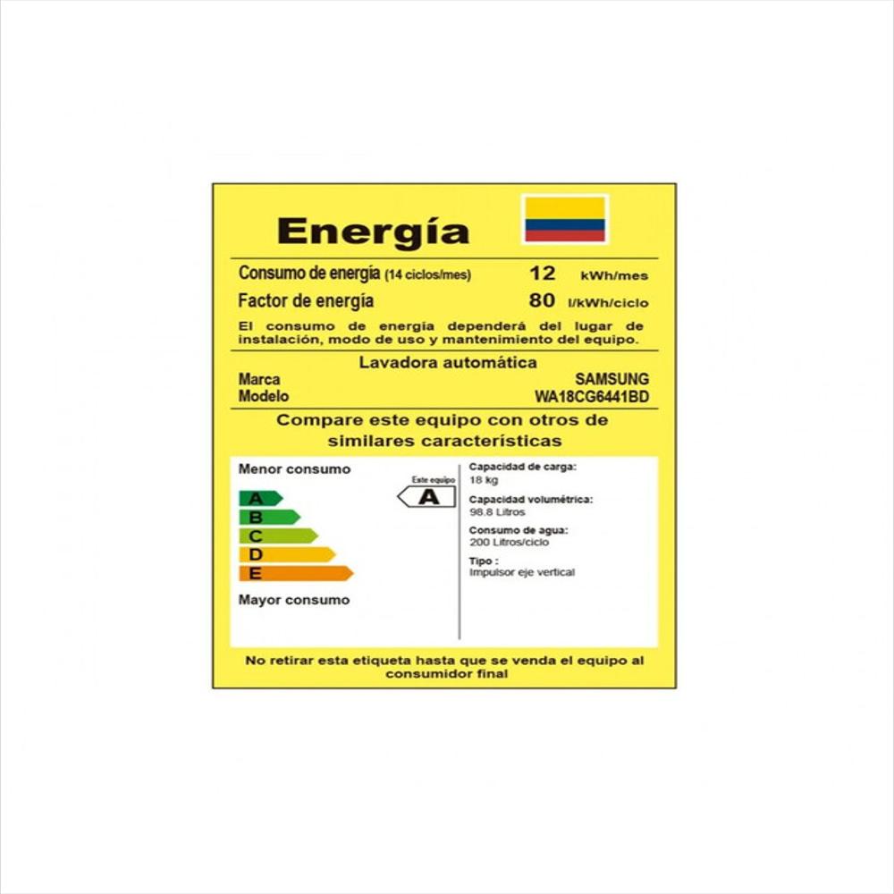Lavadora Samsung 18 Kg Carga Superior Ecobubble | Wa18cg6441bd/Co img #5