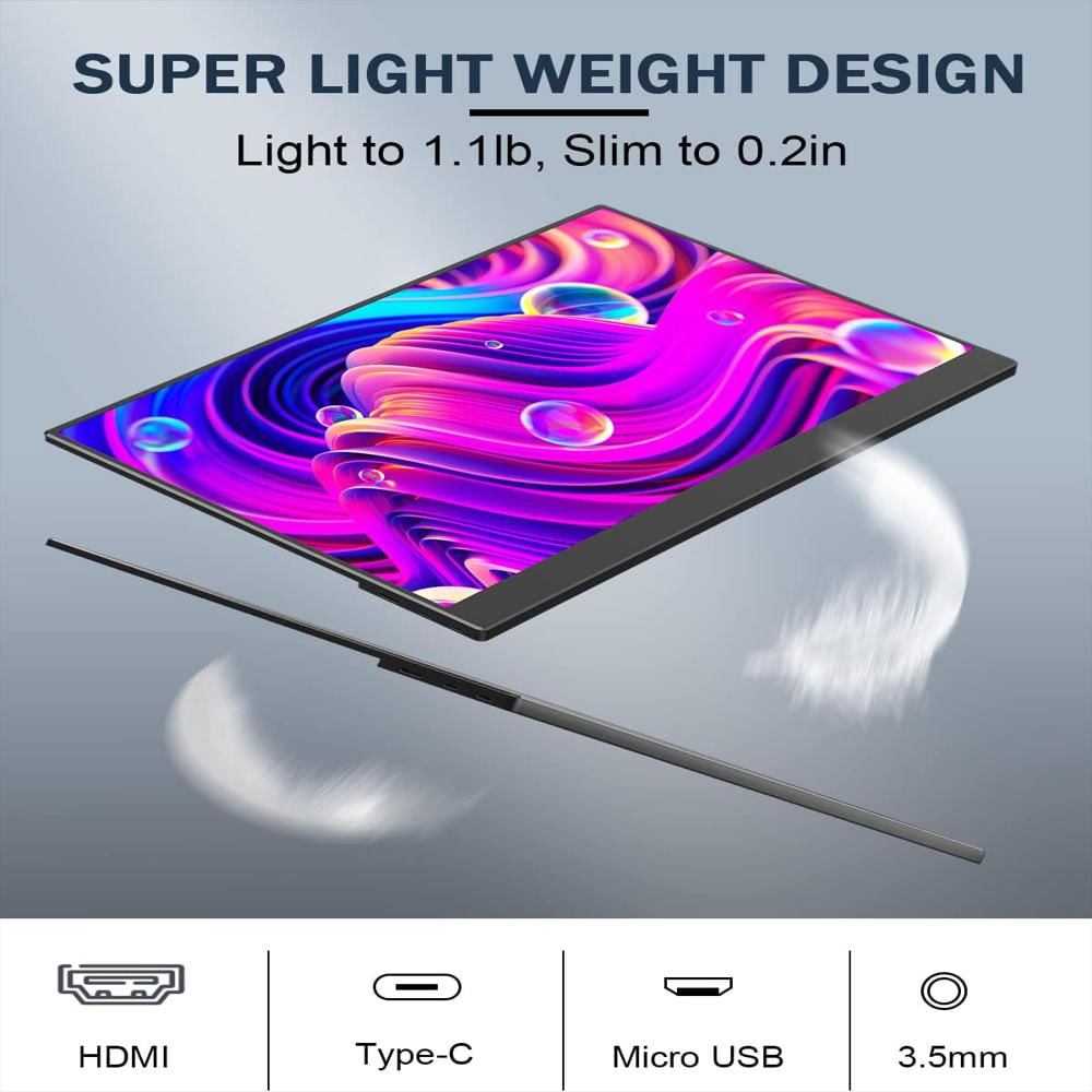 Monitor Portátil 15.6 pulgadas 1080P Hdmi Usb C Pc Mac Xbox Ps5 Switch img #2