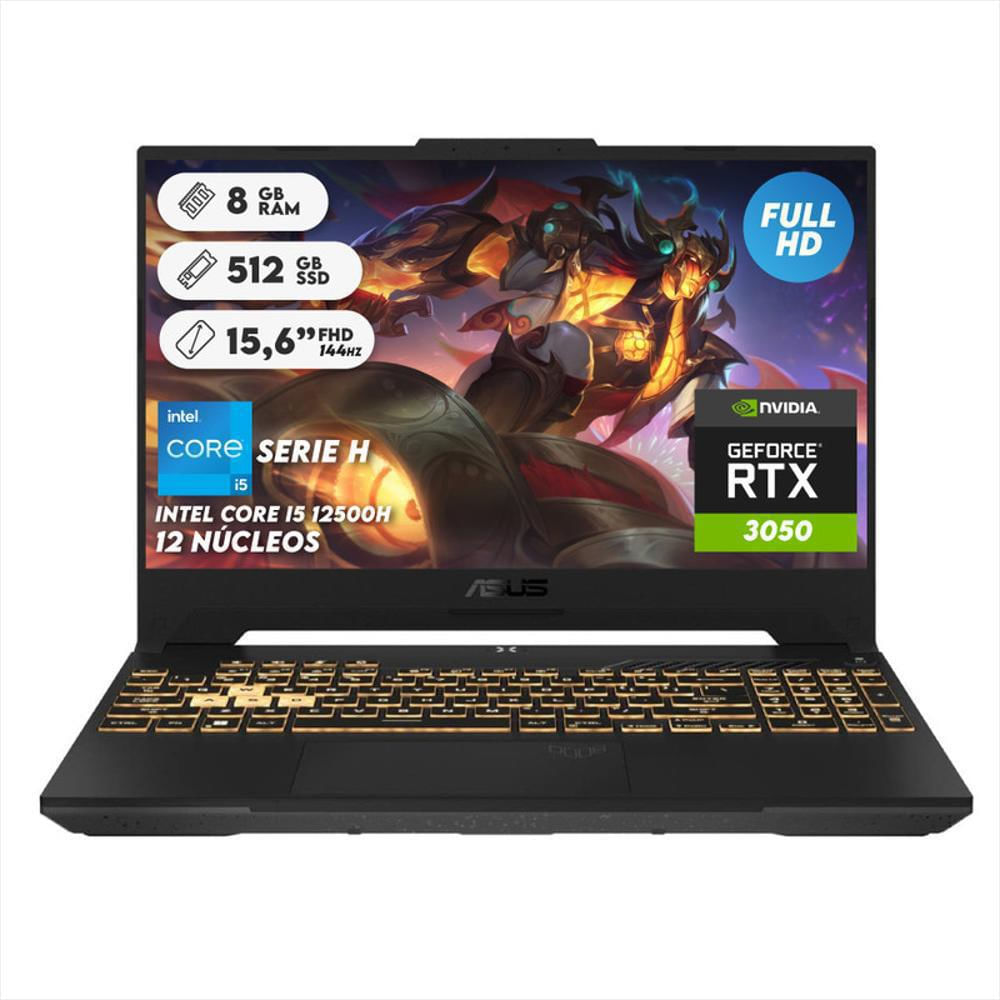 Portátil Gamer Asus Tuf F15 Intel5 12500H 512Gb Ssd 8Gb Ram Nvidia Rtx3050 15,6Pul Fhd img #1