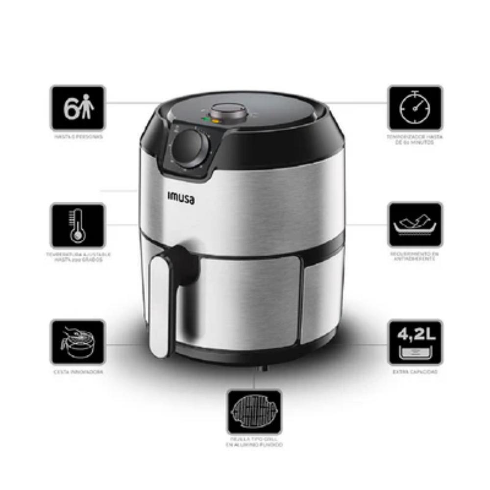 Freidora Imusa Easy Fry & Grill 2En1 4.2L img #4
