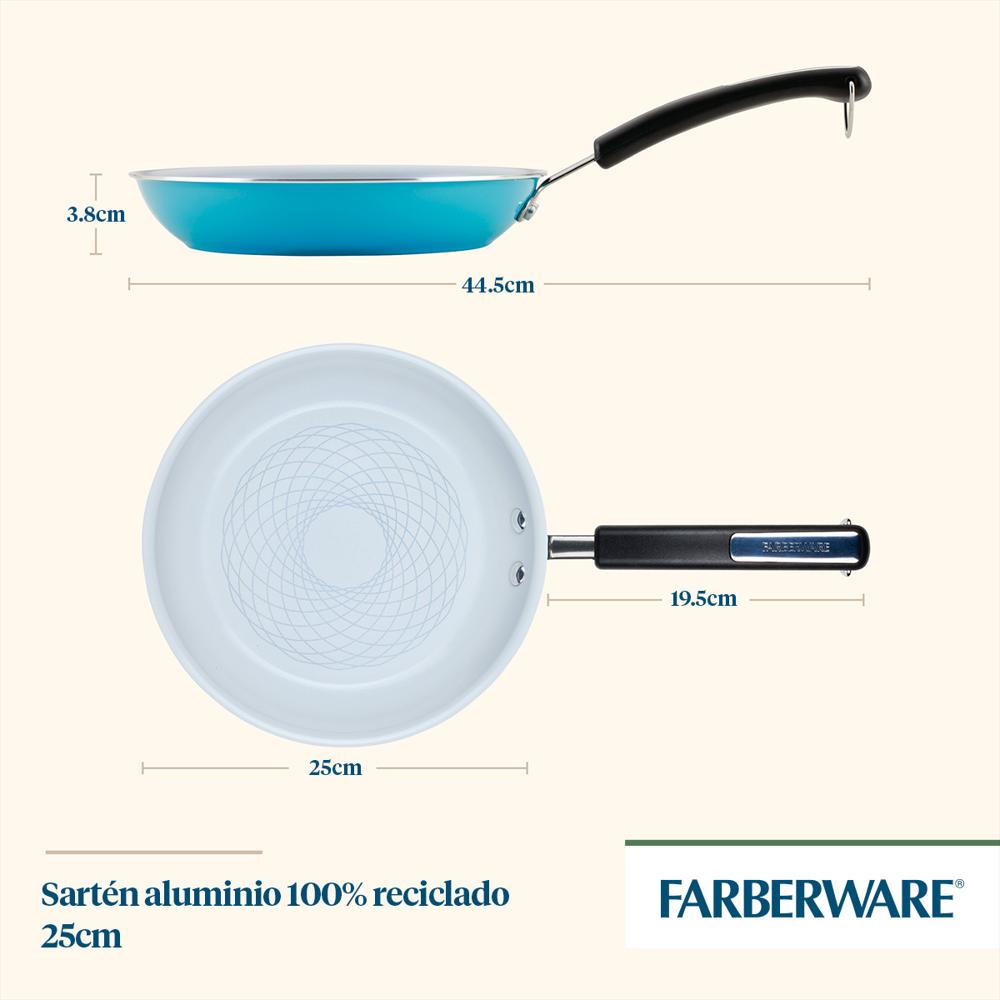 Farberware Ecoadvantage Sartén, Antiadherente Ceramico, Aluminio 25 Cm, Azul Aqua 13458 img #2
