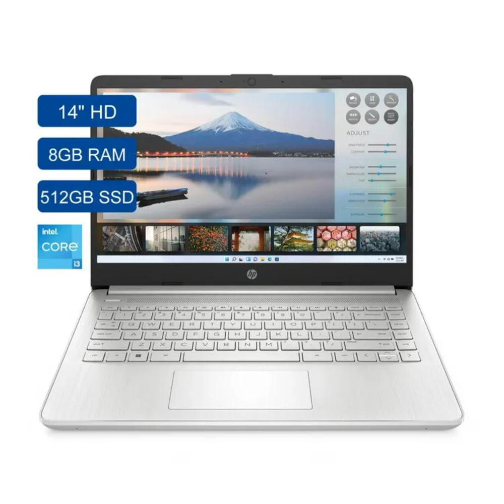 Computador Portátil Hp 14 Pulgadas Dq5013la Intel Core I3 Ram 8Gb Disco Ssd 512Gb Plata img #1