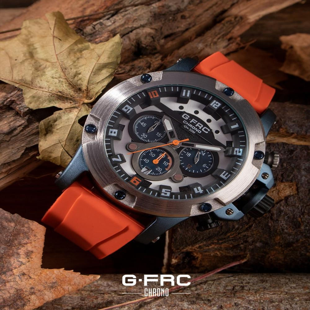 Reloj G Force Original H3958 G Crono Calendario + Estuche Naranja img #2
