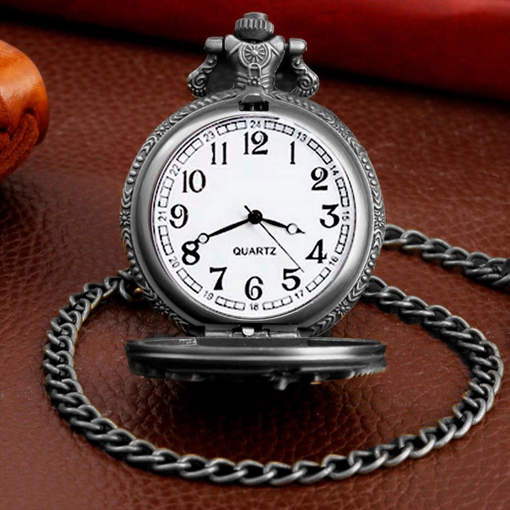 Reloj Bolsillo Moto Motocicleta + Estuche + Bateria Gris img #2