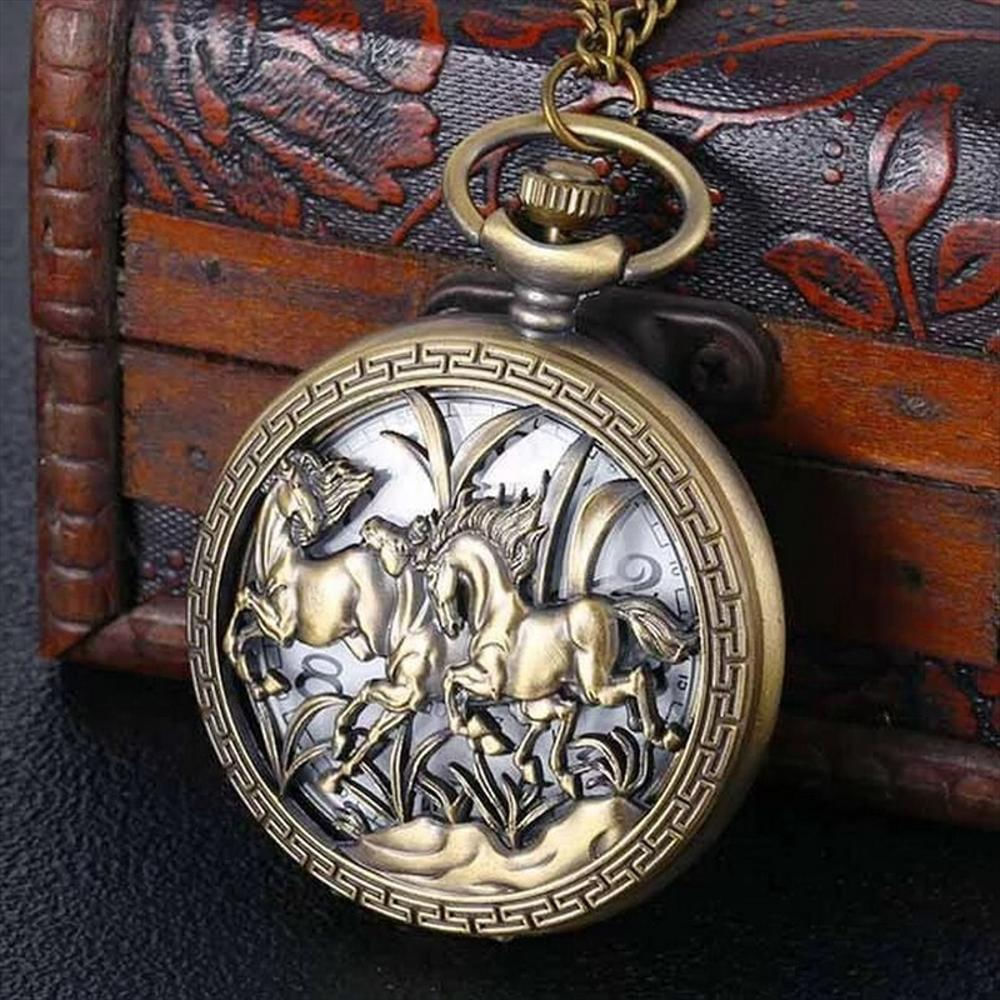 Reloj Bolsillo Caballos Colección + Estuche + Bateria Vintage img #2