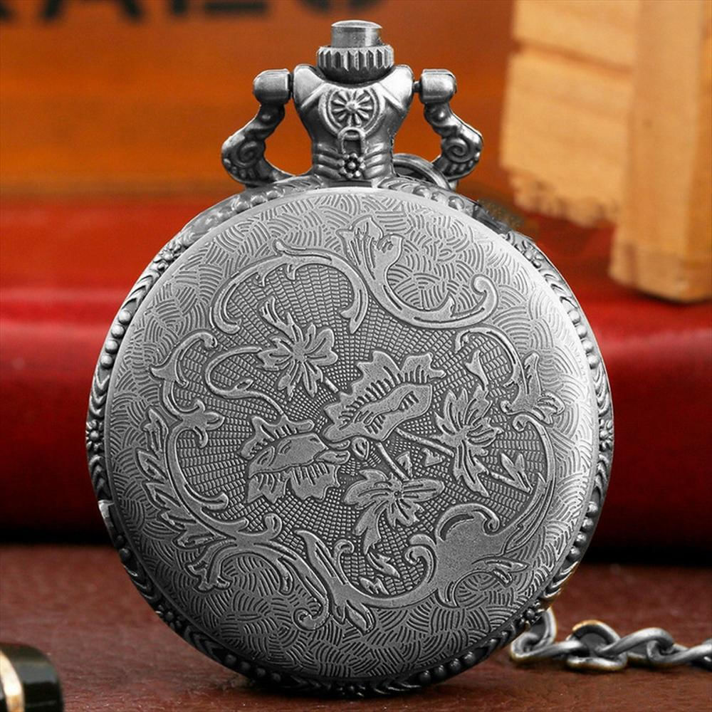 Reloj Bolsillo Caballos Colección + Estuche + Bateria Gris img #4