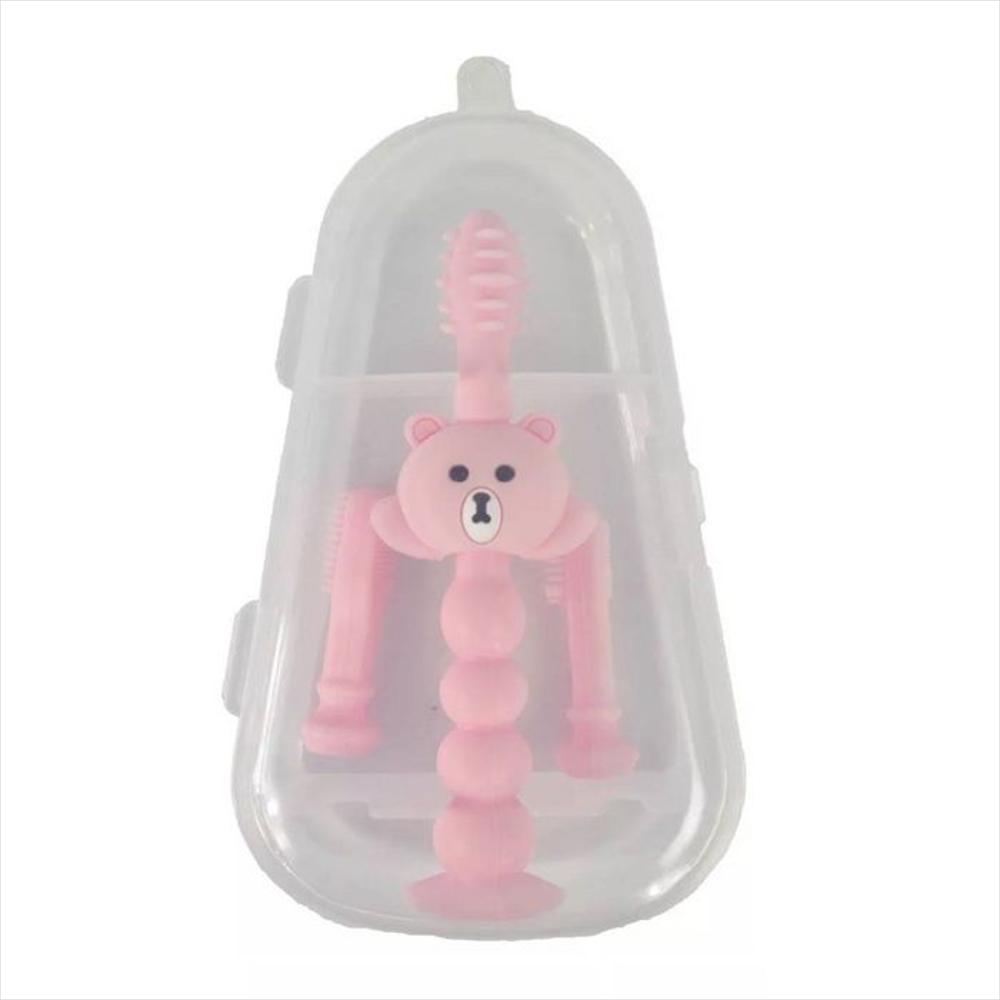 Cepillo De Dientes Silicona Para Bebe Niña Bebé Rosado img #2