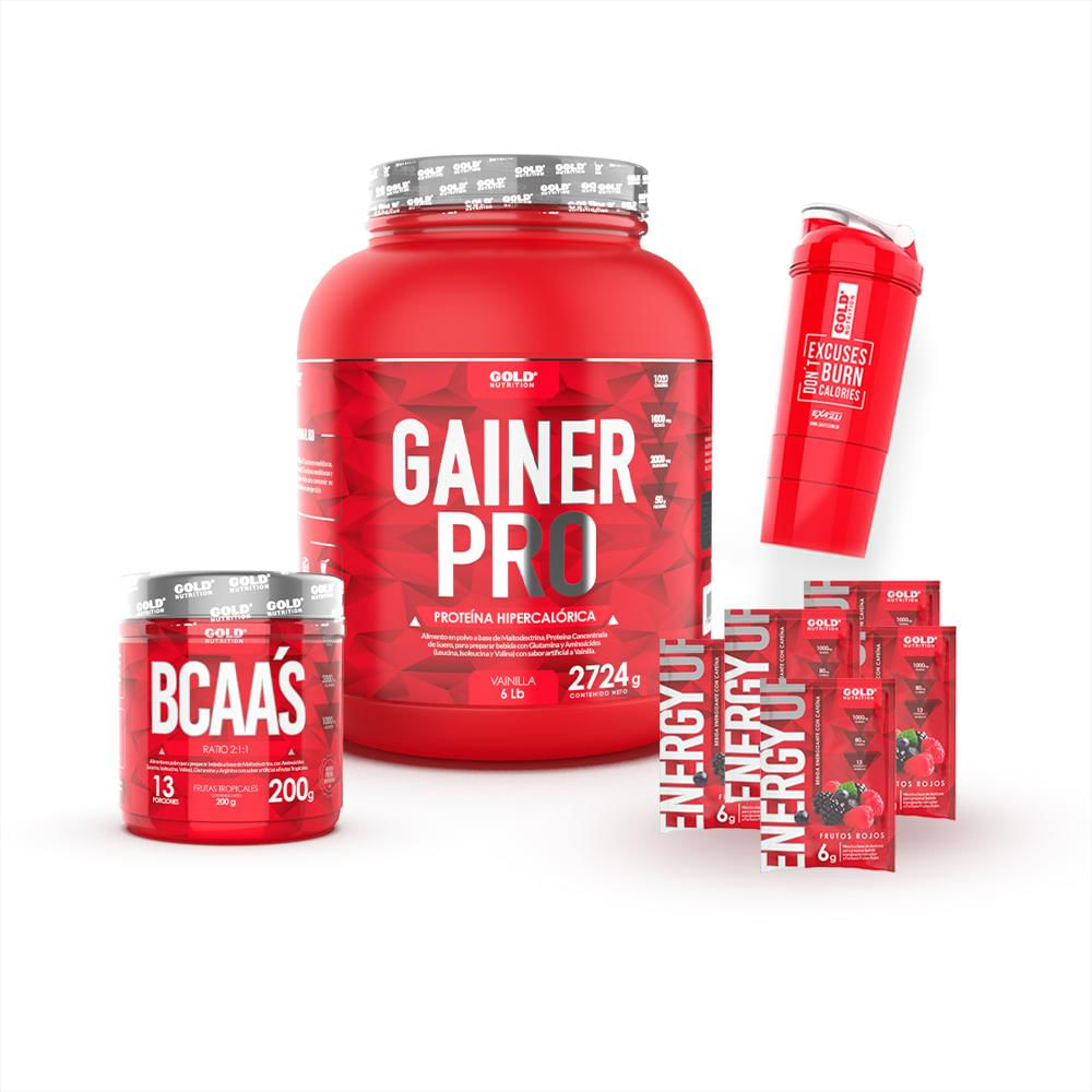Proteina Para Ganar Musculo Gainer Pro 6 Lbs + Bcaas + Energizante img #1