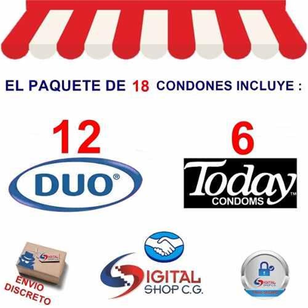 18 Condones Today Duo Preservativos Variados Surtidos img #2