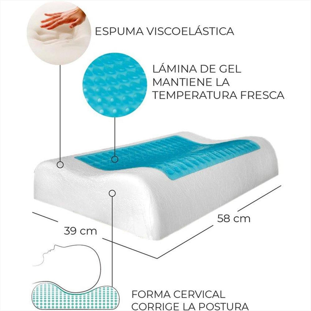 Almohada Memory Pillow Ortopédica Indeformable Cool Gel Fund img #3