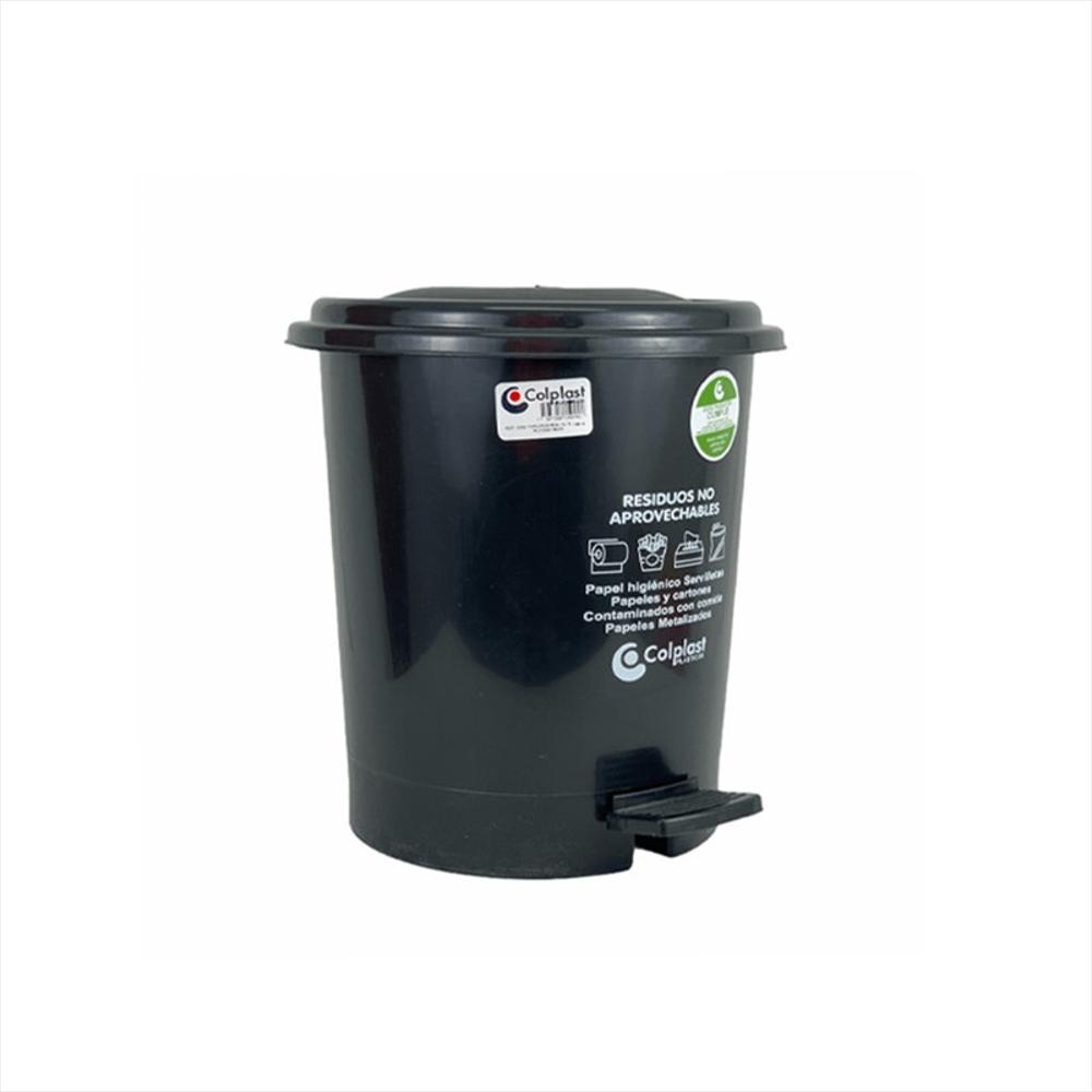 Papelera De Pedal Redonda 12 Litros Negra / Colplast 1099 img #3