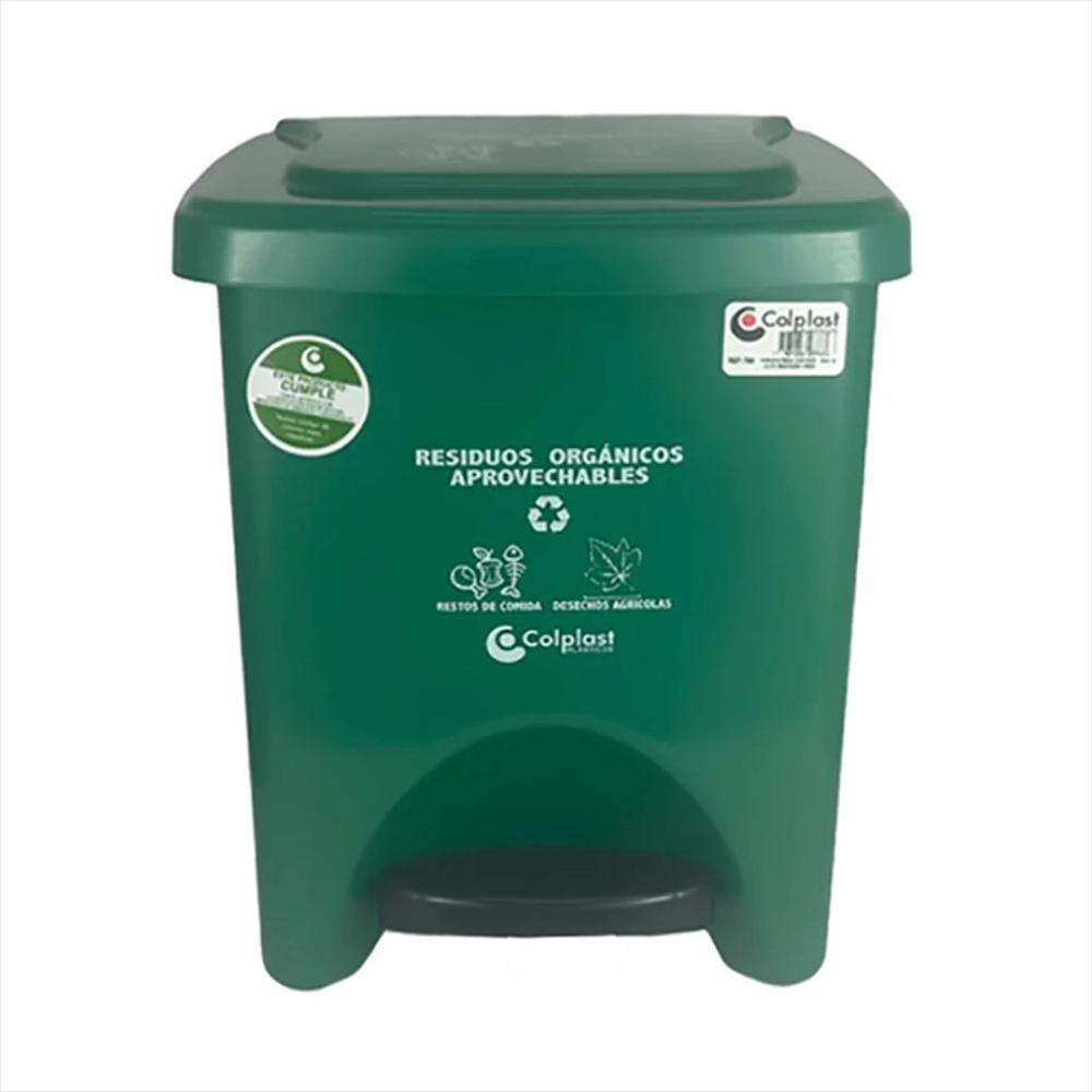 Papelera Colplast De 22 Litros Tapa Pedal Verde 769 img #1