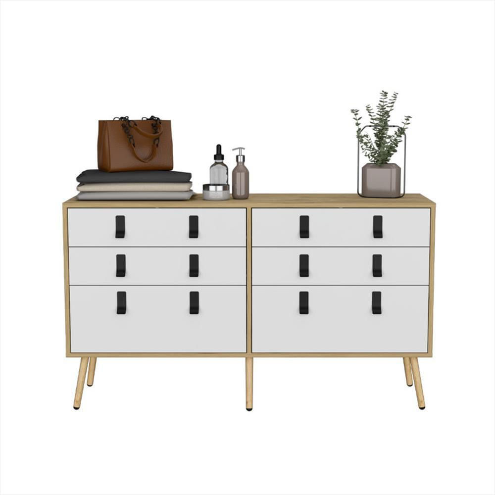 Organizador Huna, Macadamia Y Blanco, Con Seis Cajones Diseño Moderno img #3