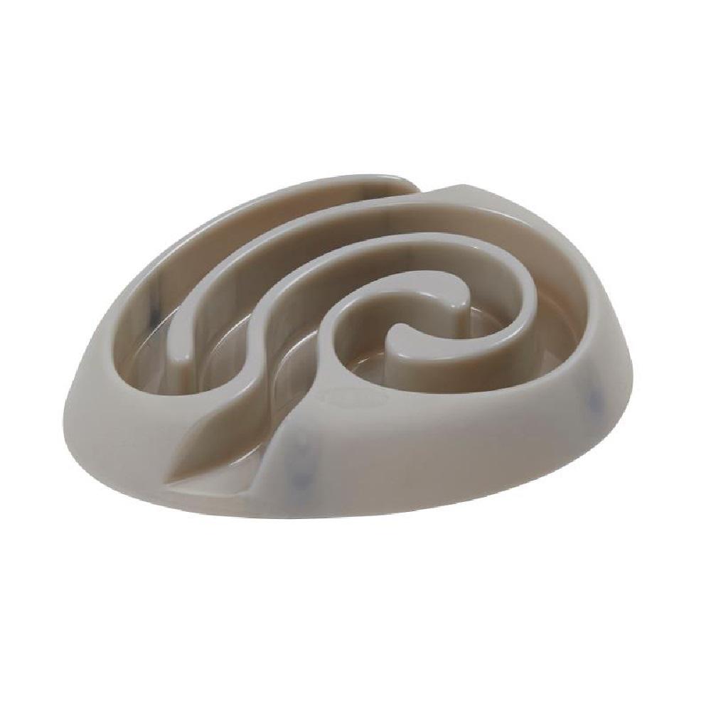 Plato Comedero Laberinto Para Perro Anti Ansiedad Mini Gris img #1