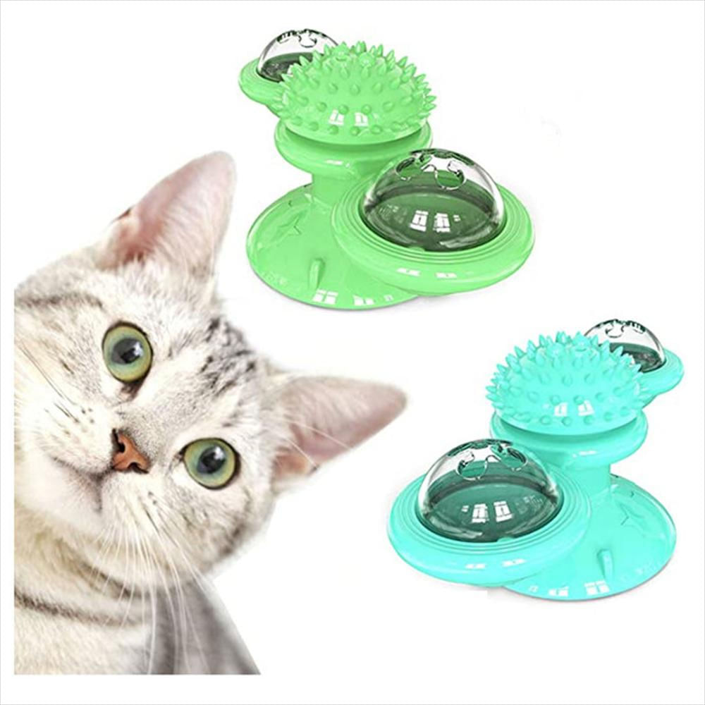 Juguete Molino Viento Gatos 2 Aspas Fk 22 Verde Interactivo Rascador img #2