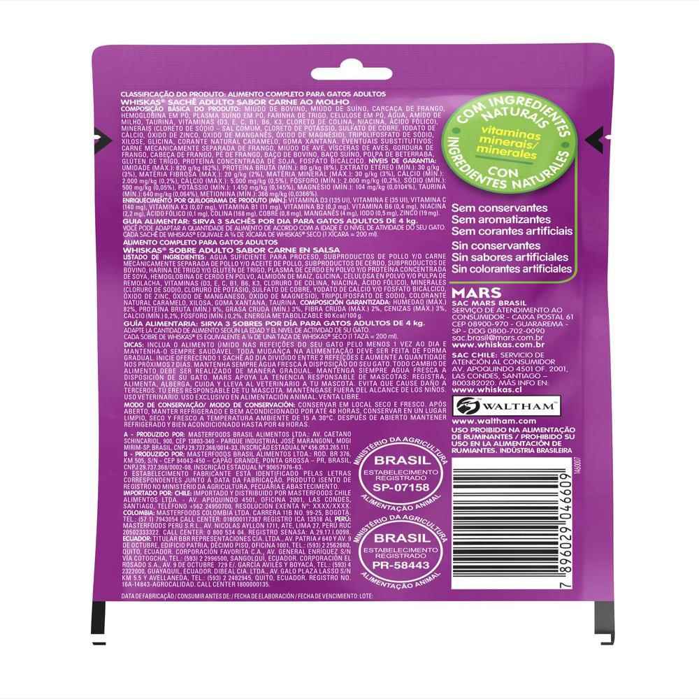 Comida Para Gato Whiskas Bulto Carne 9Kg + Comida Húmeda img #5