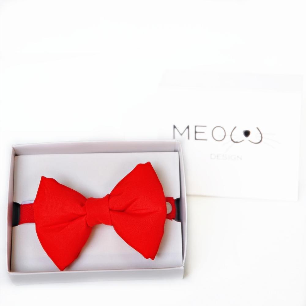 Corbatin Meow Design Para Perros S Rojo img #1