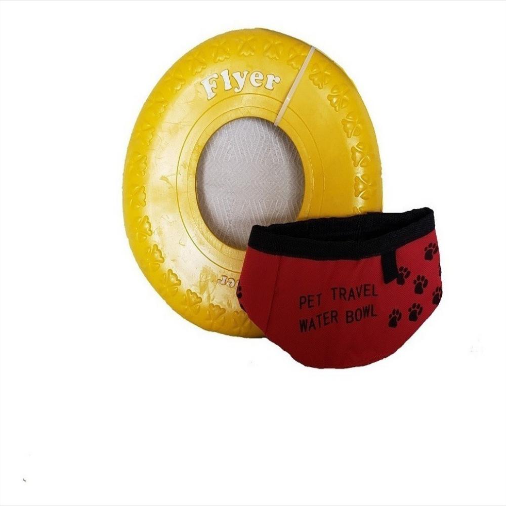 Combo Frisbee Para Perros + Recipiente Huellitas img #2