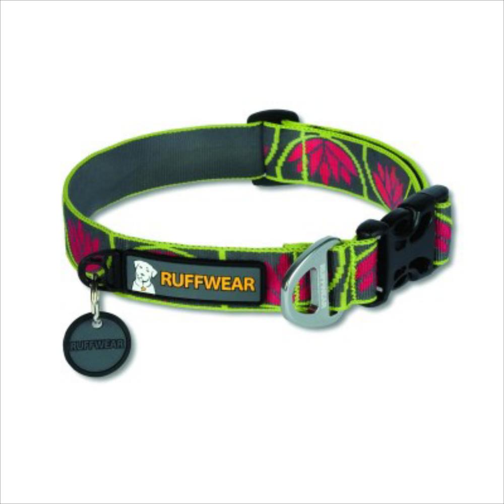Collar Ruffwear Perro Verde Flores Rosadas M img #1
